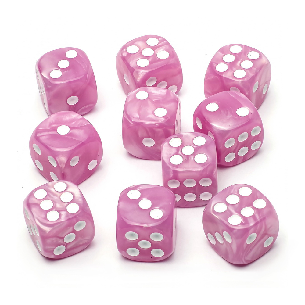 Набор цветных кубиков STUFF-PRO d6 (10 шт., 16мм, нефритовые) розовый ...