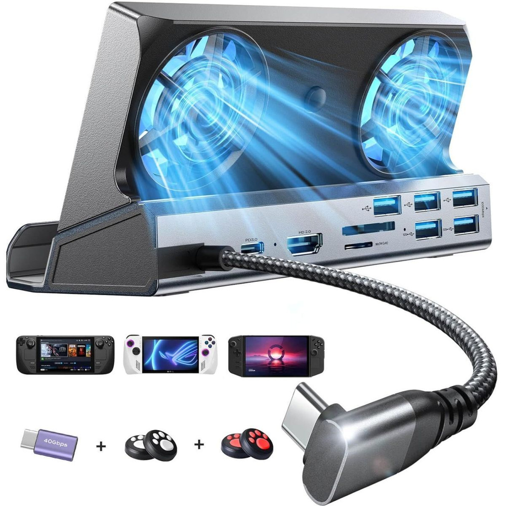 Tayk Selected Legion Go Dock, док-станция 13-в-1 с 5 портами USB 3.0 и 2.0, двойным вентилятором, HDMI #1