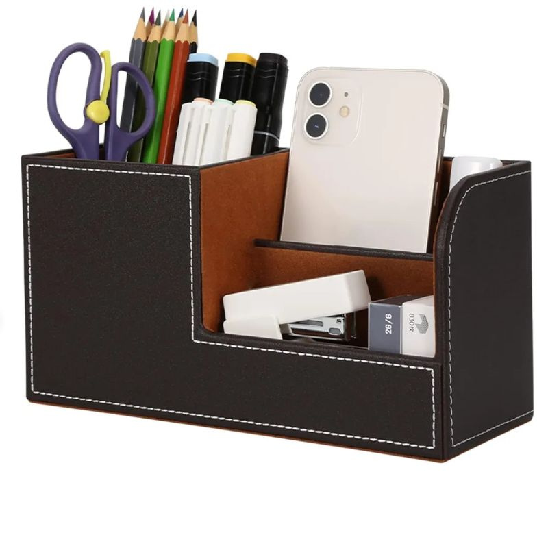 органайзер для канцелярии,Кожаный пенал для хранения офисных ...