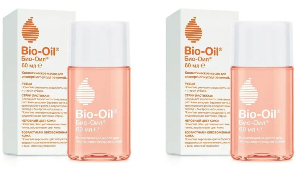 Bio-Oil Масло косметическое от шрамов растяжек неровного тона, 60 мл, 2 шт  #1