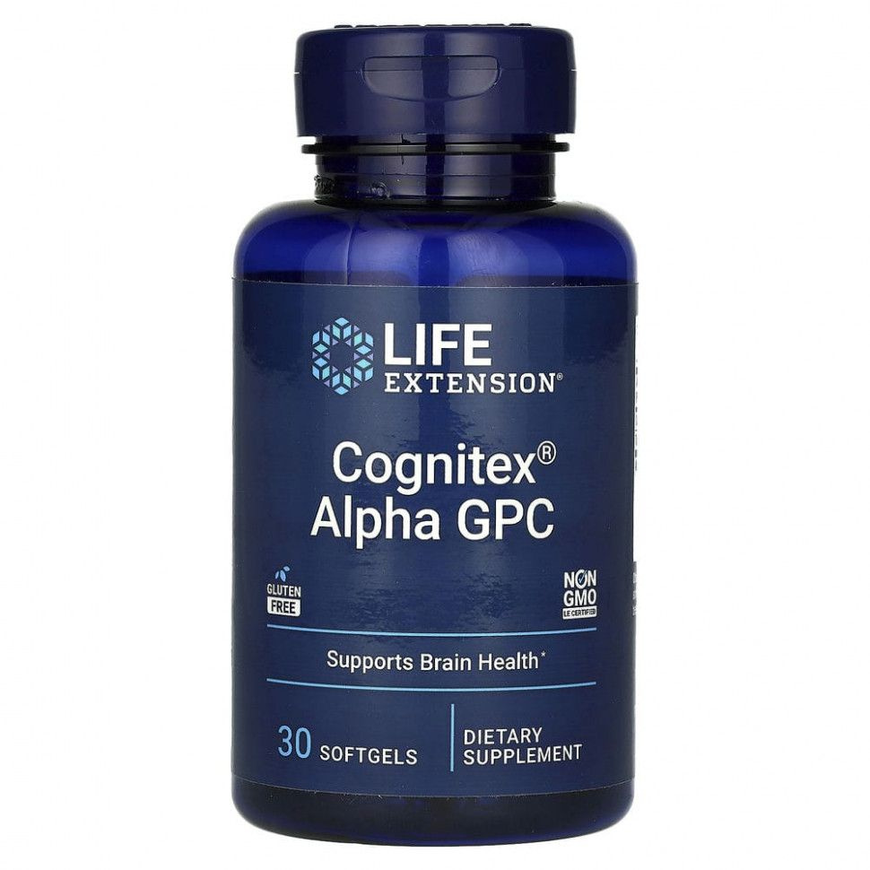 Life Extension, Cognitex, Alpha GPC, 30 капсул #1