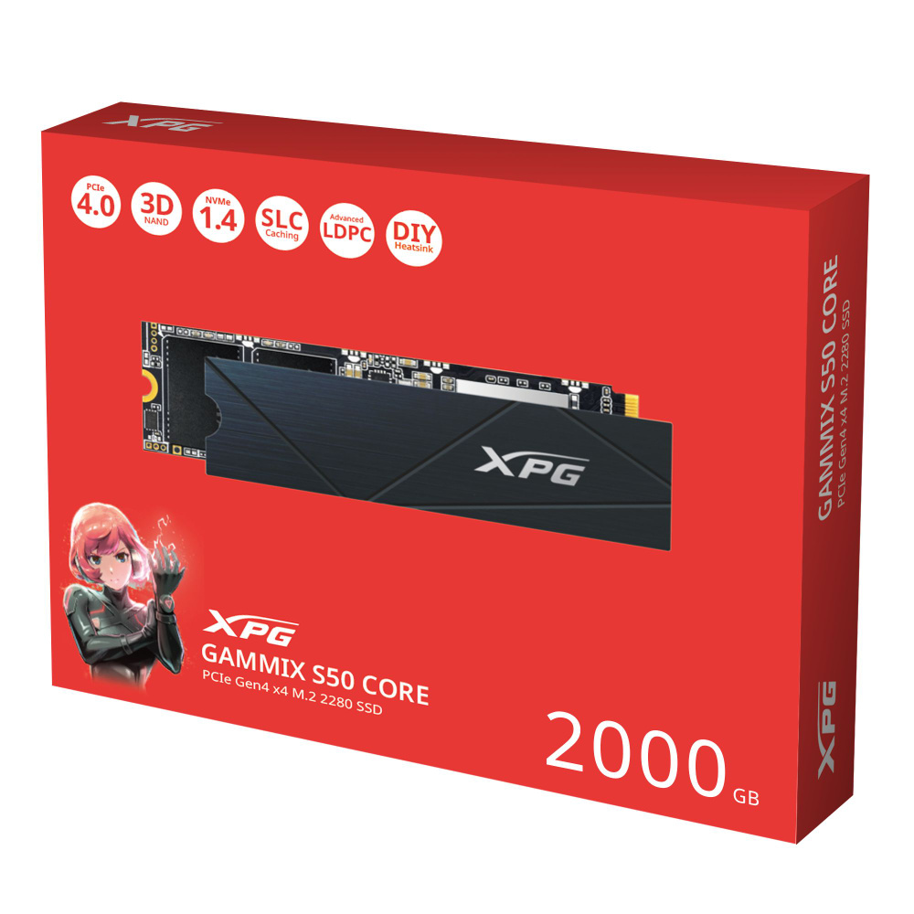 2 ТБ Внутренний SSD-диск ADATA TLC 3D NAND 2280 GAMMIX S50 CORE ...