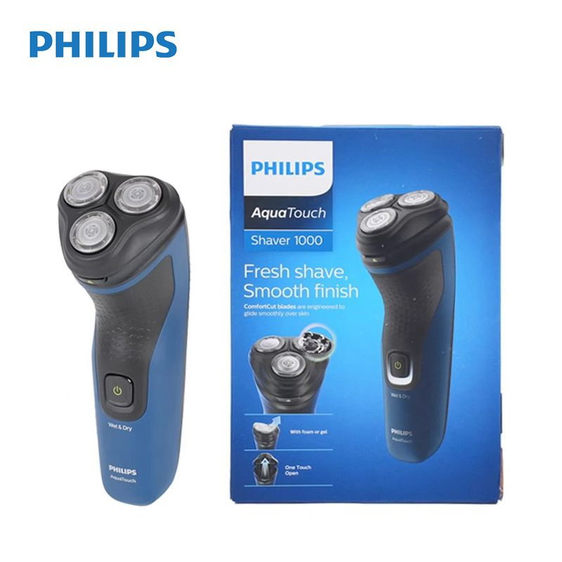 Philips Электробритва S1121/41 Aqua Touch, черный, синий #1