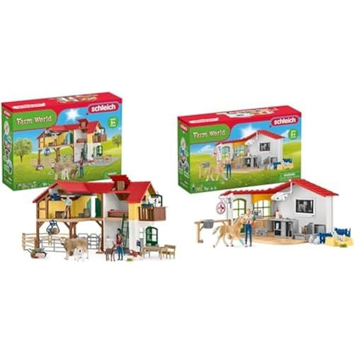 SCHLEICH 42407 Farm World Фермерский дом с конюшней и животными и 42502 Farm World Ветеринарная клиника #1