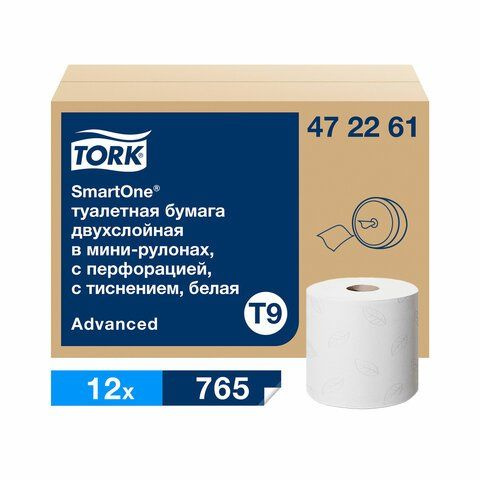 Бумага туалетная 130 м. TORK Система T9 SmartOne. КОМПЛЕКТ 12 шт.. Advanced. 2-слойная. белая #1