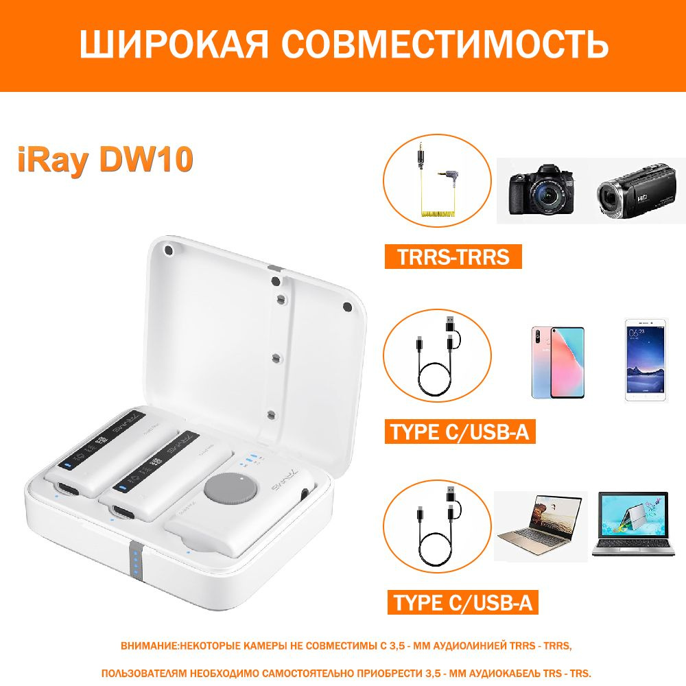 7Ryms Микрофон для мобильного устройства iRay DW10A, белый #1