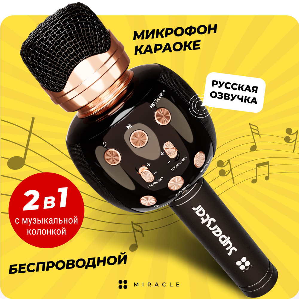 Happy mic Микрофон для живого вокала Караоке HP-2118, черный купить на ...