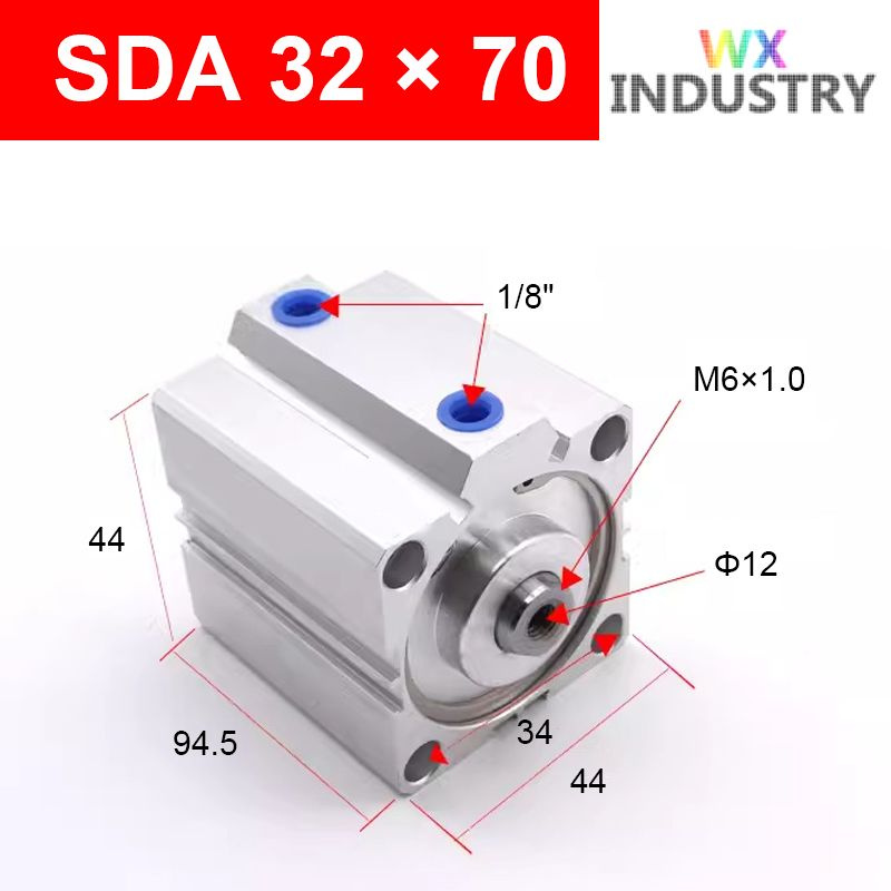 Пневмоцилиндр SDA 32X70,ход поршня 70 мм #1