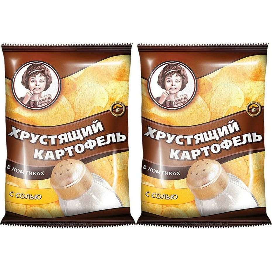 Чипсы картофельные Хрустящий картофель с солью 40 г, набор: 2 штуки  #1