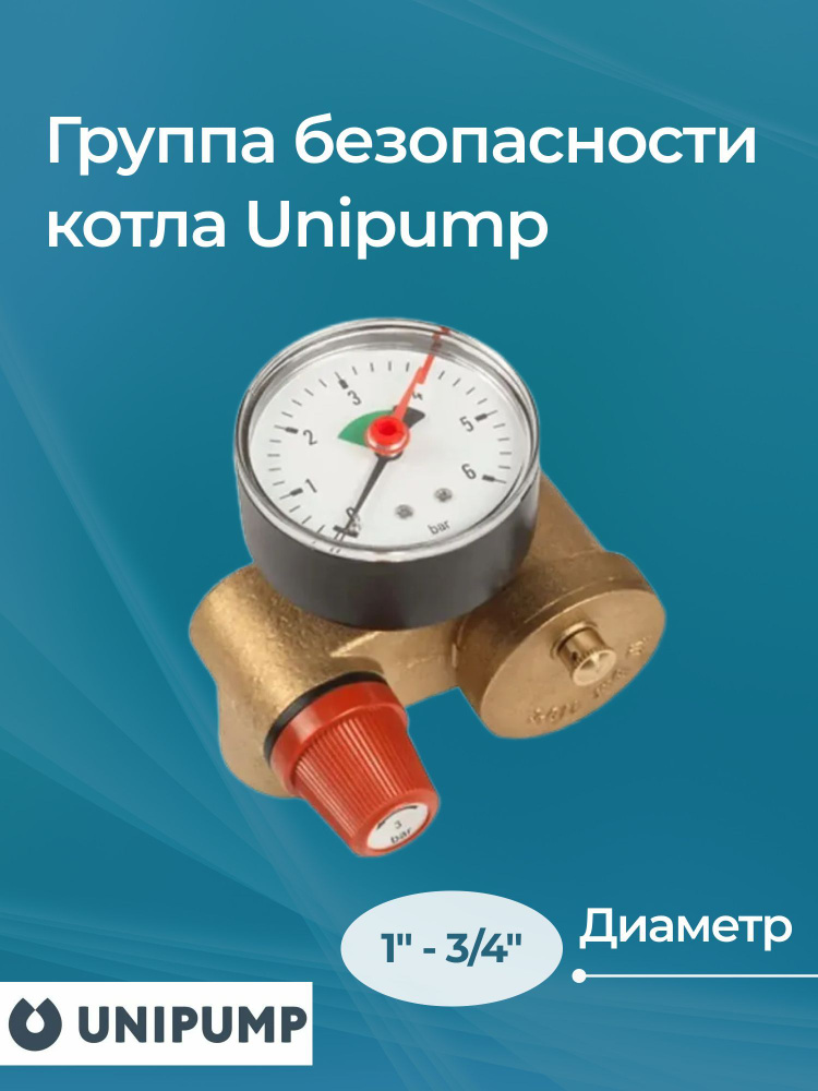 Группа безопасности котла Unipump 1"-3/4" КОМПАКТ #1