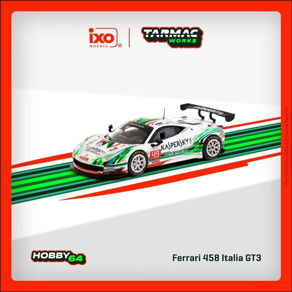 Коллекционная машинка Tarmac Works 1:64 Ferrari 458 Italia GT3 #1