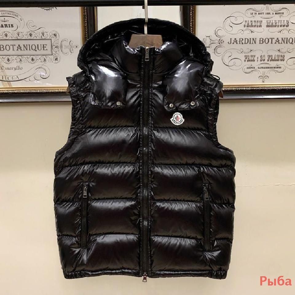 Жилет Мужской MONCLER черный Полиэфирное волокно, размер 52