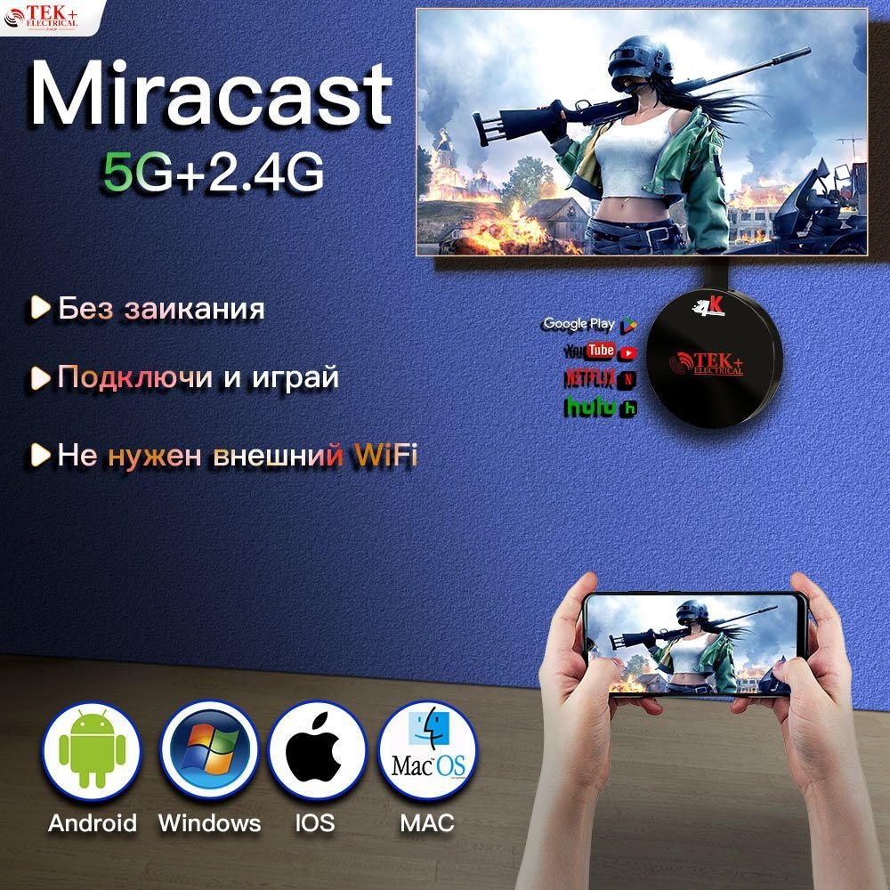 Беспроводной Wi-Fi приемник для телевизора AnyCast HDMI / 1080P Full HD ...