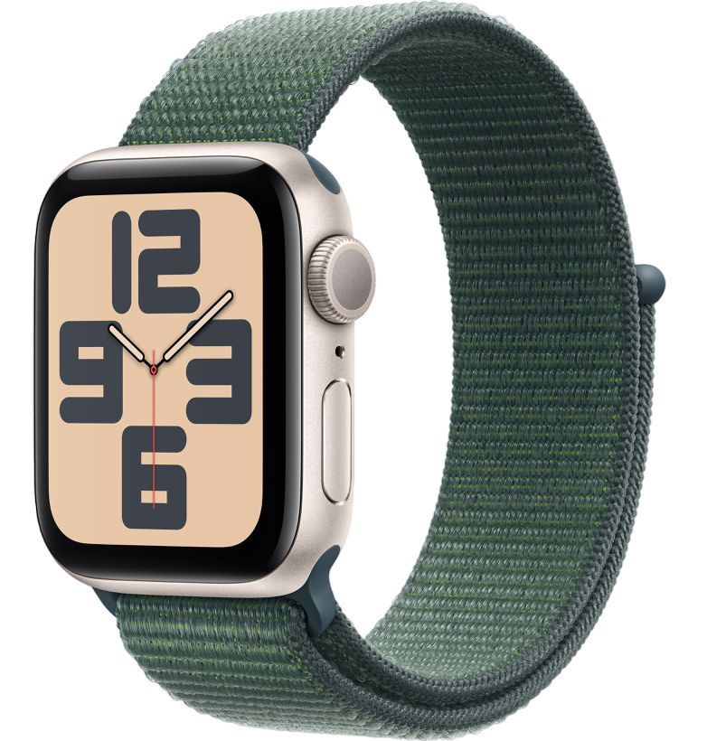 Умные часы Apple Watch SE (2024), GPS, 40мм, Starlight Aluminium Case with Lake Green Sport Loop  #1