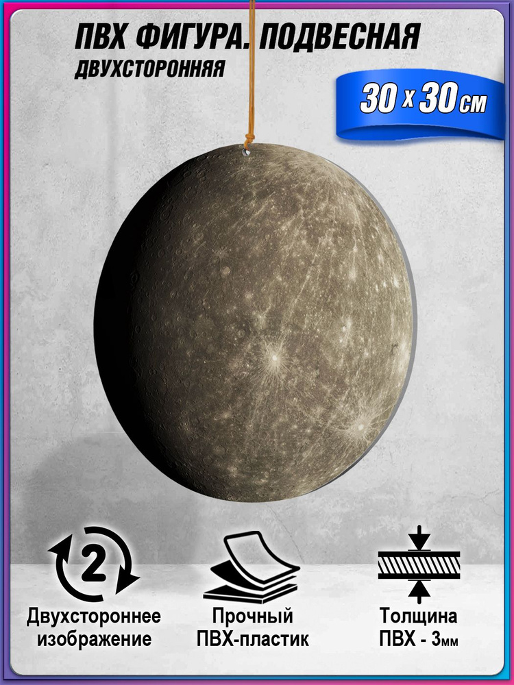 Двухсторонняя подвесная фигура, украшение на День космонавтики / 30x30 см. #1