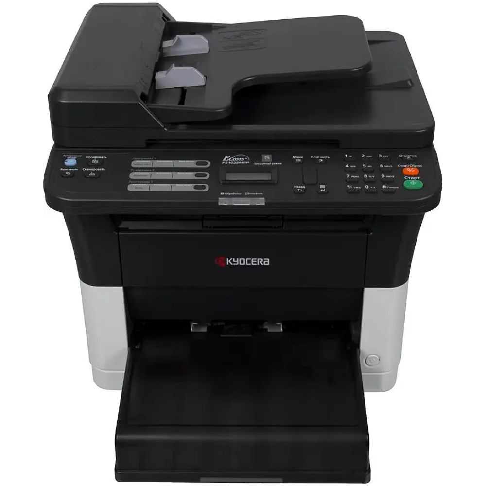 МФУ 3в1 лазерное монохромное Kyocera FS-1025MFP, двусторонняя печать, 25 стр/мин, компактный, для офиса #1
