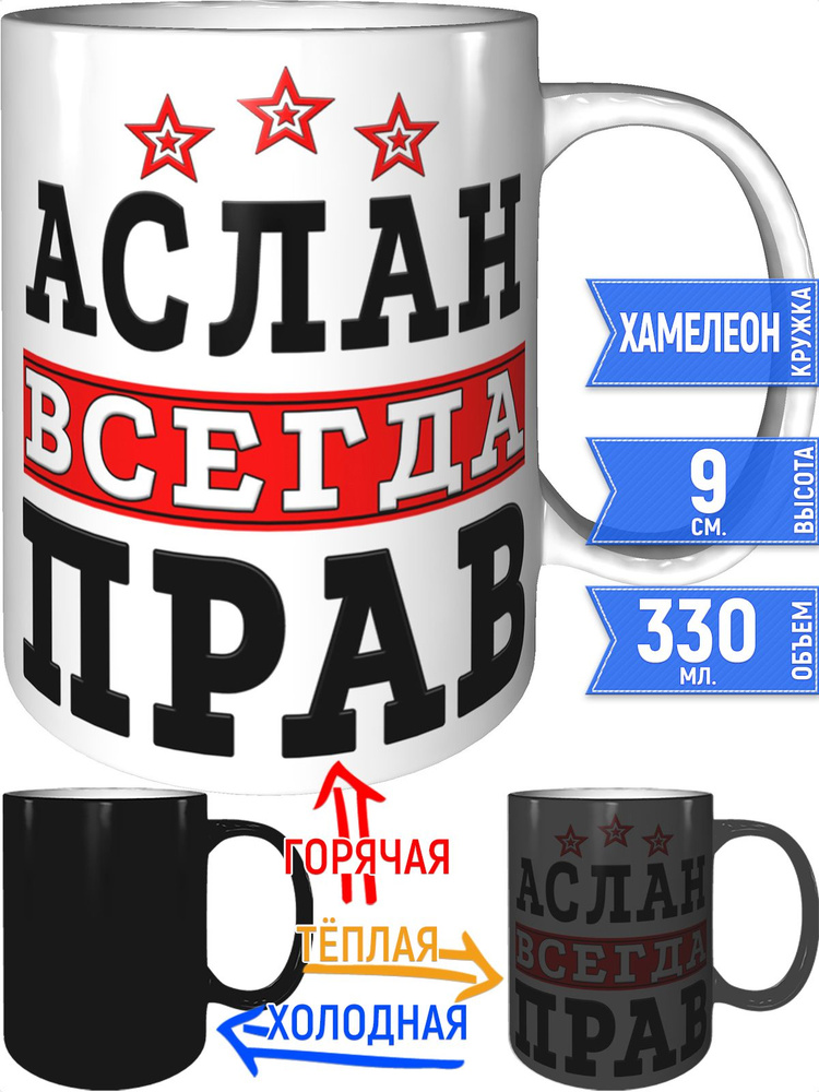 Кружка Аслан всегда прав - хамелеон #1