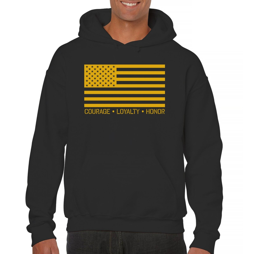 Худи Толстовка American Flag Courage Loyalty Honor Sweatshirt Military Air Force Army Hoodie #1