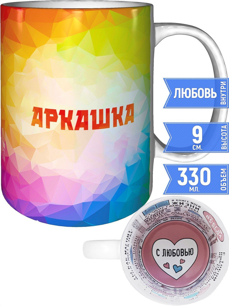 Кружка с именем Аркашка - внутри признания в любви #1