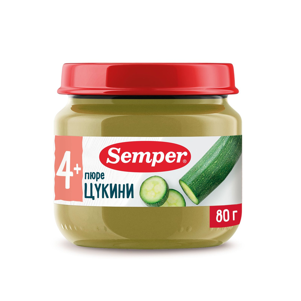 Пюре овощное детское Semper с 4 месяцев, Цукини, 80 г #1