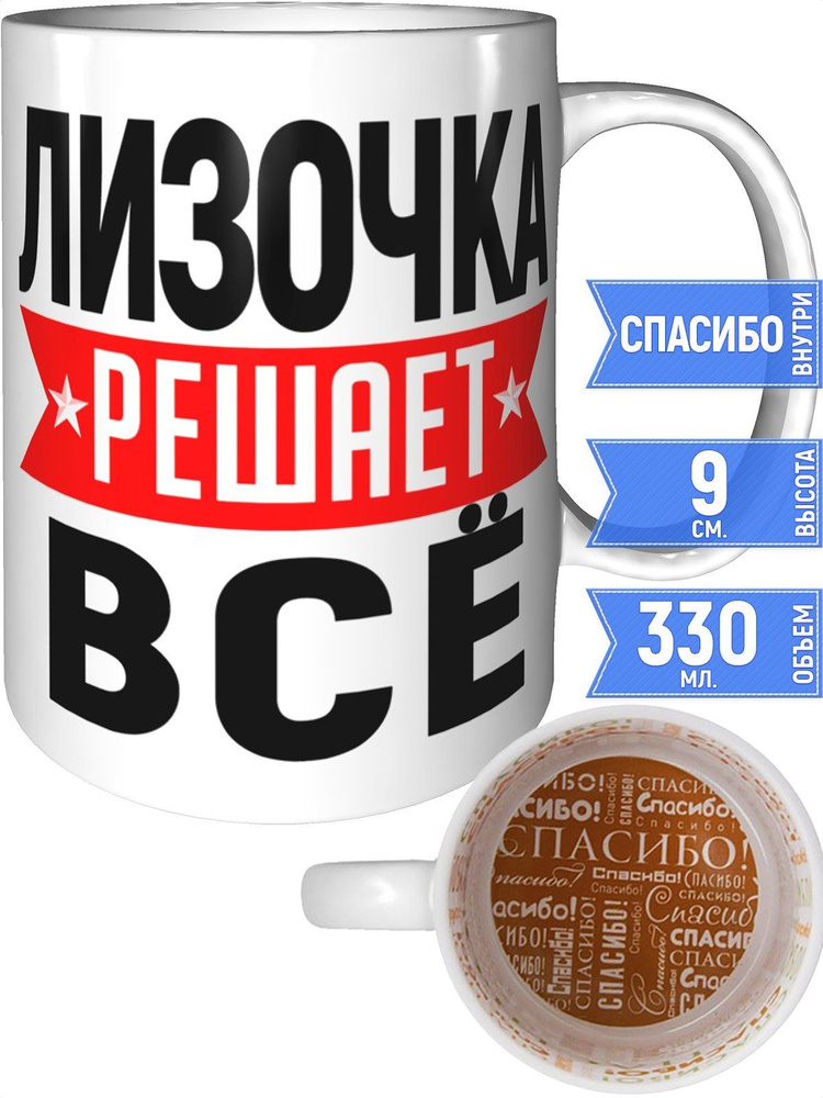 Кружка Лизочка решает всё - спасибо внутри #1
