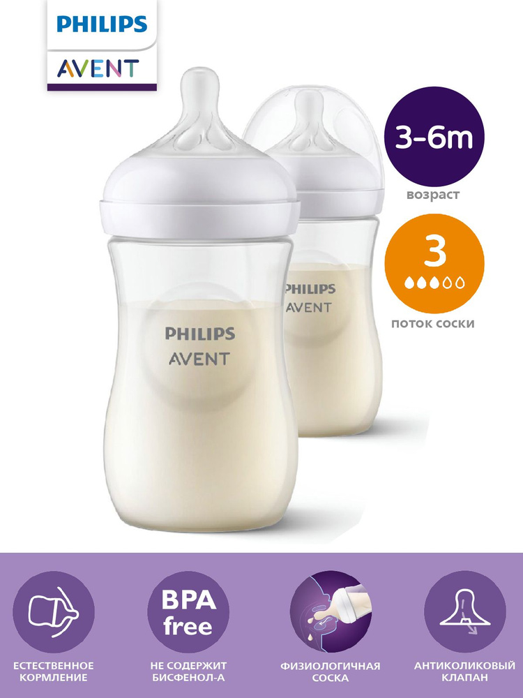 Бутылочка для кормления новорожденных Philips Avent Natural Response SCY903/02, 260 мл с 3-х месяцев, #1