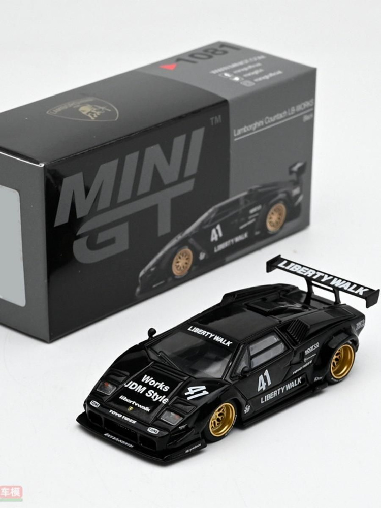 Машинка TSM MiniGT 1/64 #1081 Lamborghini Countach LB-WORKS Black Die ...
