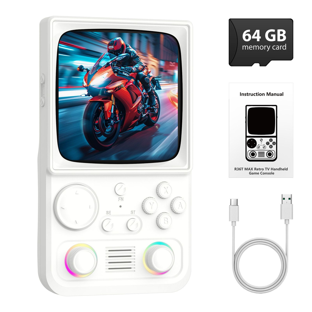 AISLPC Игровая консоль R36T MAX, 4,0-дюймовый ЭЛТ-экран в стиле ретро, 4000 мАч,64G, поддержка Wi-Fi, #1