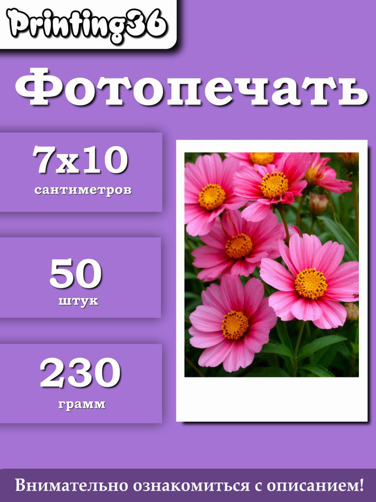 Печать фотографий 7х10 см. 50 шт. в стиле полароид (Polaroid) Printing36 #1