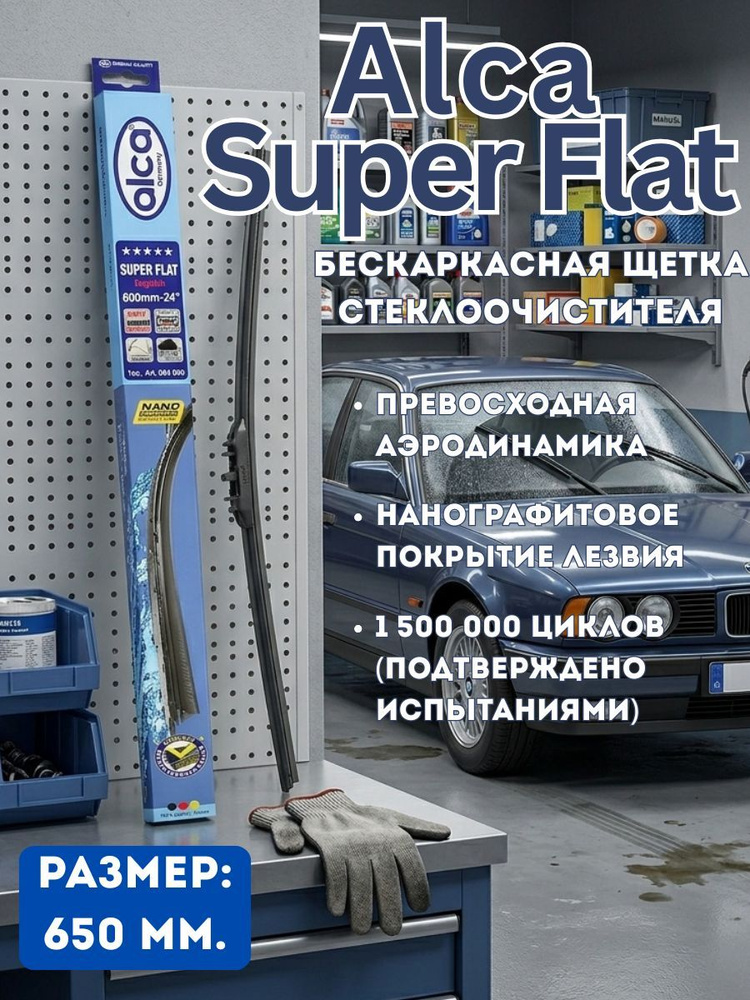 Щетка ст/очист. 380 мм бескаркасная всесезонная SuperFlat maxx в блистере (ALCA)