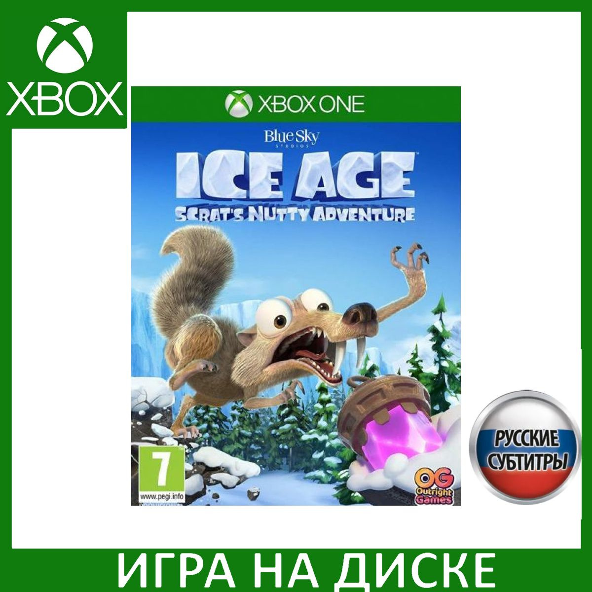 Диск с Игрой Ледниковый период (Ice Age): Сумасшедшее приключение Скрэта (Scrat's Nutty Adventure) Русская Версия (Xbox One/Series X). Новый лицензионный запечатанный диск.