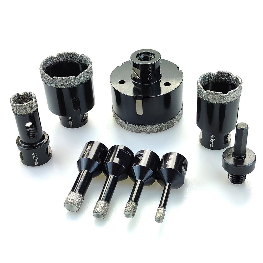 9 шт. Набор алмазных коронок 6-68 мм по керамограниту для УШМ ...