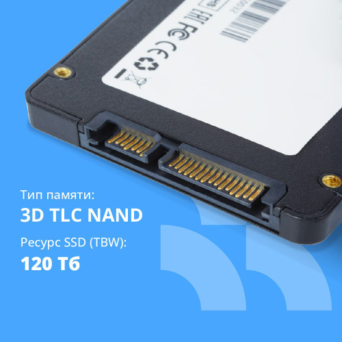 240 ГБ Внутренний SSD-диск CBR TLC 3D NAND SSD-001TB-2.5-LT22 (SSD