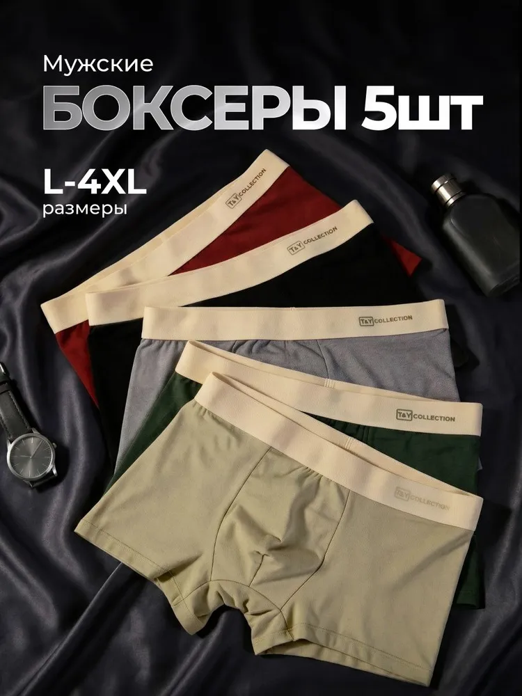 Комплект трусов боксеры T&Y COLLECTION Мужские трусы, 5 шт