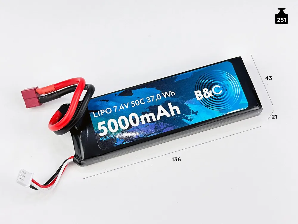 B&C 2S 7.4V 5000mAh 50C T-plug Lipo battery B&C 2S 7.4V 5000mAh 50C T-plug Lipo battery