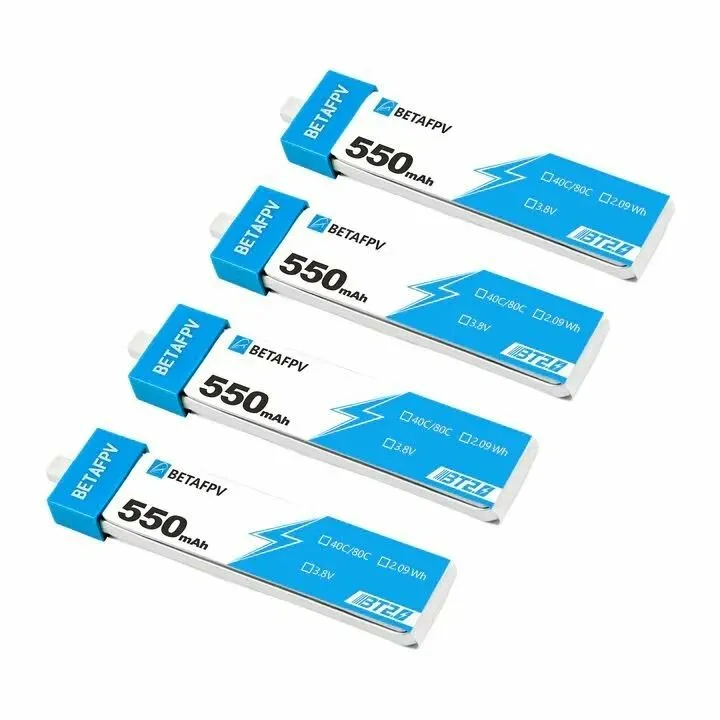 Аккумулятор повышенной емкости для BETAFPV Cetus Pro / X BT2.0 550mAh 1S 30C HV Battery (4шт), 550 мАч, 4 шт, фото 2