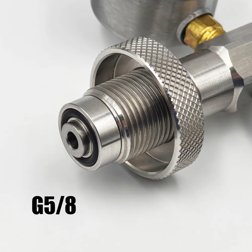 Клапан 300 бар G5/8(5/8BSPP) для заправки воздуха и CO, переходник с большого на малый баллон, для дайвинга, альпинизма, страйкбола, газированной воды, вариант, фото 5