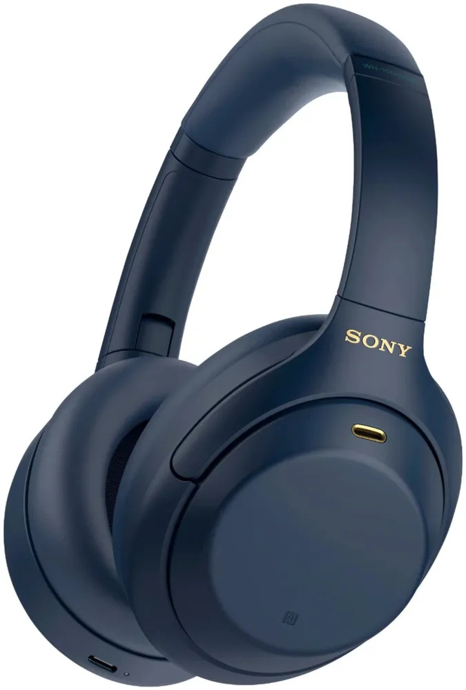 Sony Наушники беспроводные с микрофоном Sony WH-1000XM4, Bluetooth, USB Type-C, синий  #1