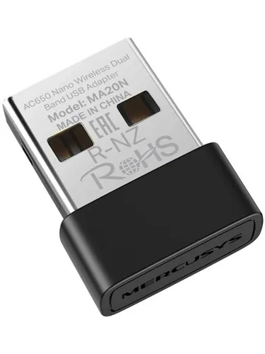 Сетевой адаптер Wi-Fi Mercusys MA20N AC650 USB 2.0 (ант.внутр.) 1ант.