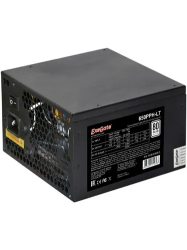 Блок питания ExeGate 650PPH-LT-OEM (EX282046RUS-OEM), 650Вт, 80 PLUS, 120мм, черный