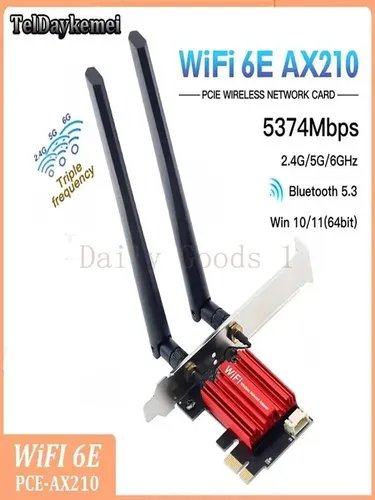 Intel AX210 WiFi 6E Bluetooth 5.3 Tir Band PCI-E WiFi адаптер 2.4G/5G/6GHZ 802.11AX Беспроводной ада