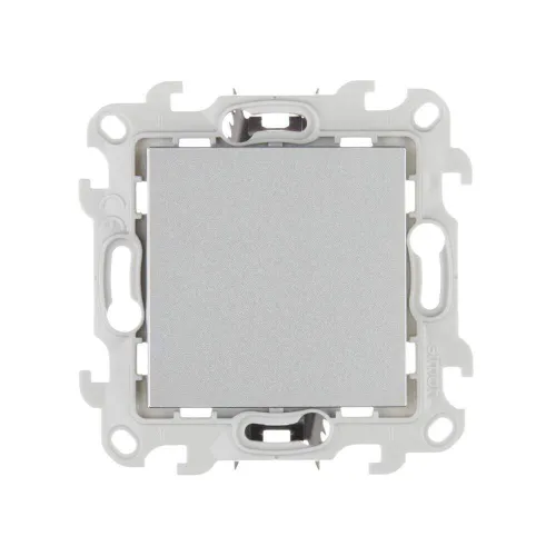 Выключатель Simon 24 Harmonie одноклавишный встраиваемый алюминий 2420101-033