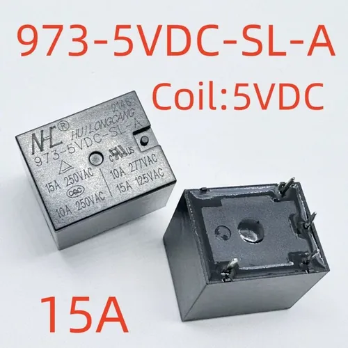 3pcs Реле для бытовой техники 15А, 5VDC, 4 вывода, 973-5VDC-SL-A