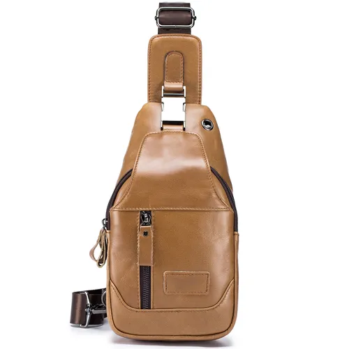Мужская кожаная сумка через плечо, водонепроницаемый рюкзак для пешего туризма, велоспорта, путешест