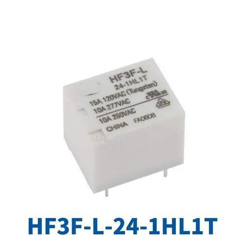 Реле магнитное удерживающее HF3F-L-24-1HL1T, 4-контактное, 10А, 5В DC, малогабаритное