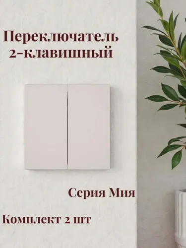 Переключатель 2-клавишный. Мия 50478. Комплект 2 шт