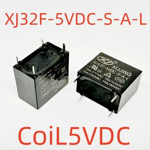 3 штуки Реле электромеханическое XJ32F-5VDC-S-A-L, 4-контактное, нагрузка 10A, для ремонта электроча