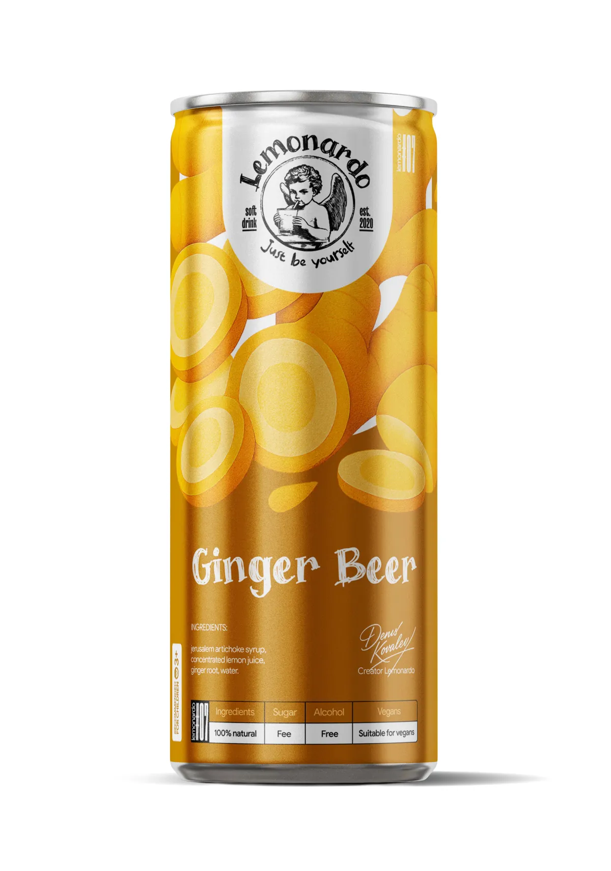 Имбирный лимонад без сахара/ Ginger Beer, 330мл.