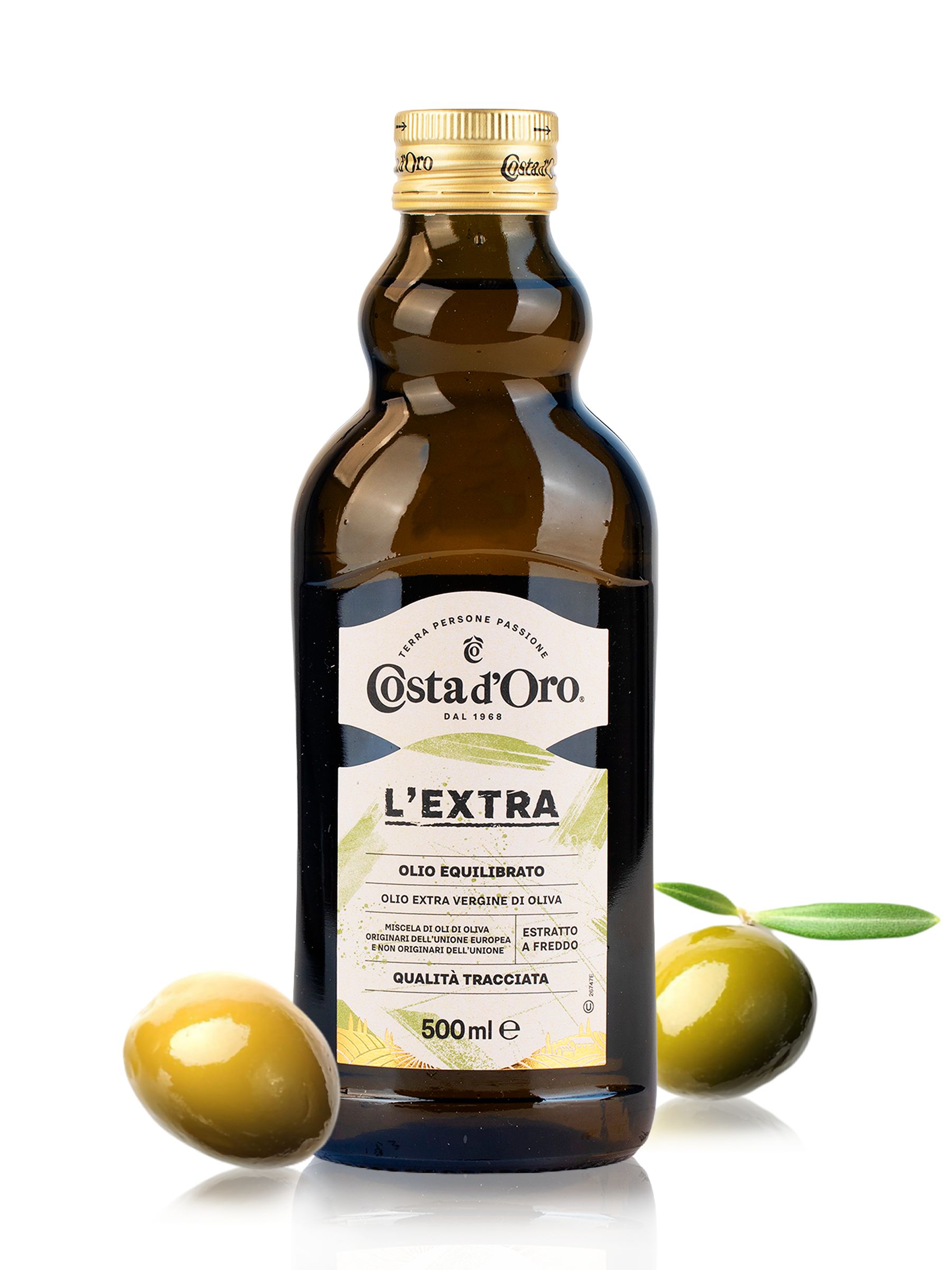 Масло оливковое Costa d'Oro Extra Virgin, нерафинированное, 500 мл