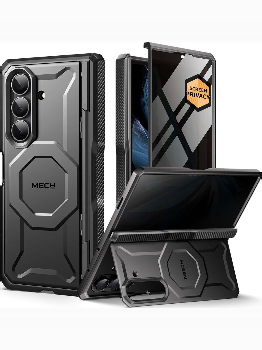 智能手机壳 用于 Samsung Galaxy Z Fold7, 塑料 , 黑色